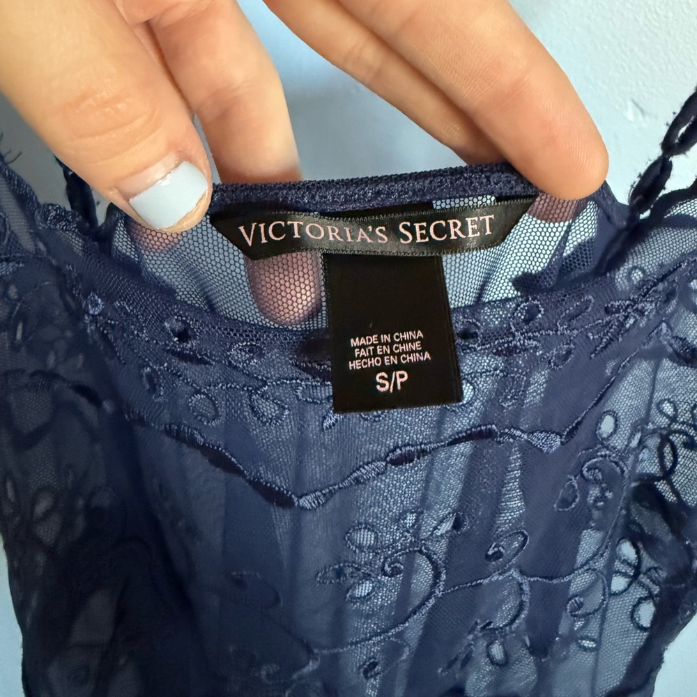 Victoria's Secret Navy Blue Lace Top - Picture 3 of 5